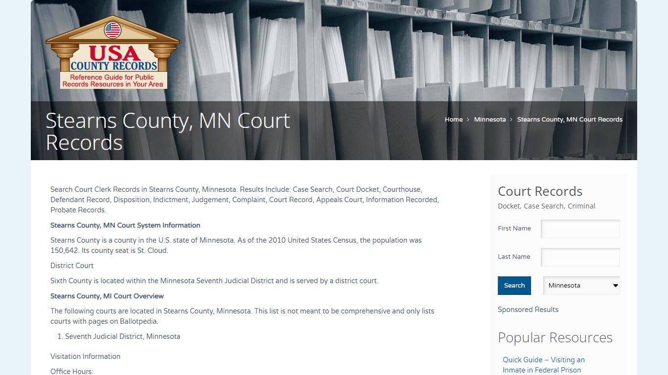 Stearns County, MN Court Records | Name Search